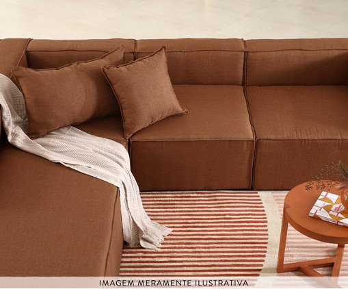 Sof&aacute; 3 M&oacute;dulos Chaise Esquerdo Mensa Terracota image number 1