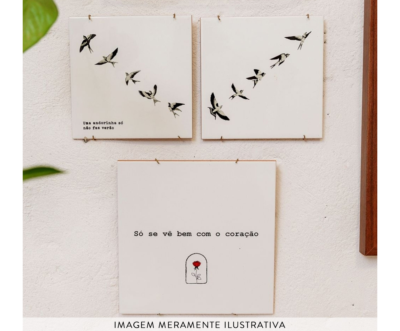 Azulejo Decorativo "S&oacute; se v&ecirc; bem com o cora&ccedil;&atilde;o" - image 1
