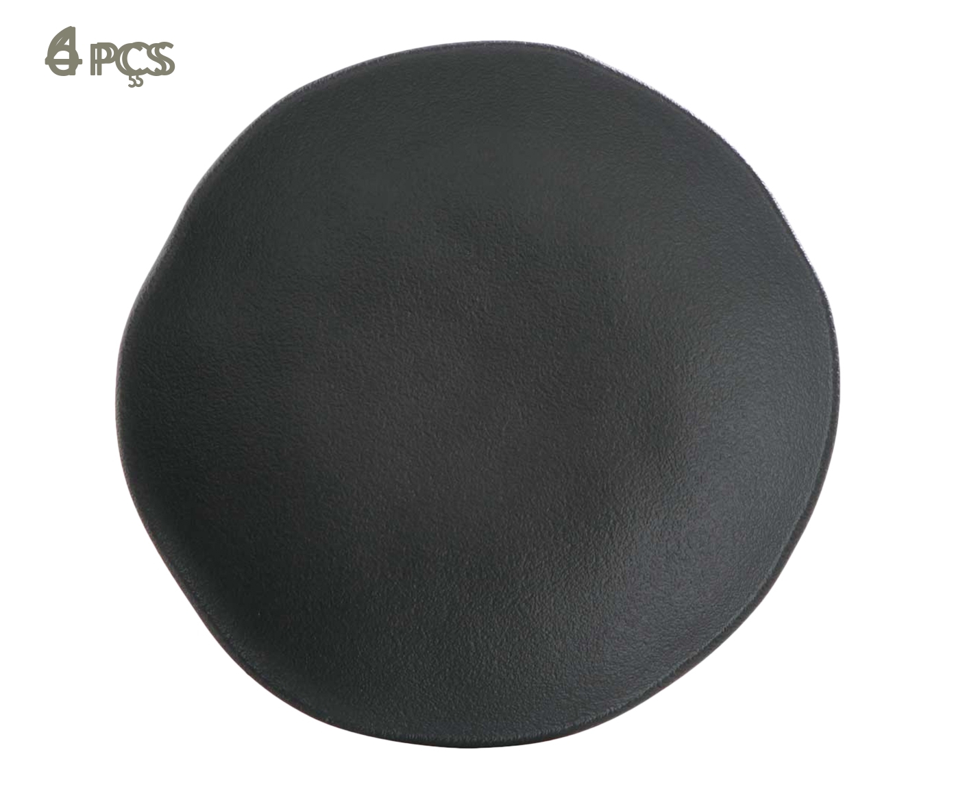 Jogo de Pratos para Sobremesa Org&acirc;nico Preto Matte Preto - image 0