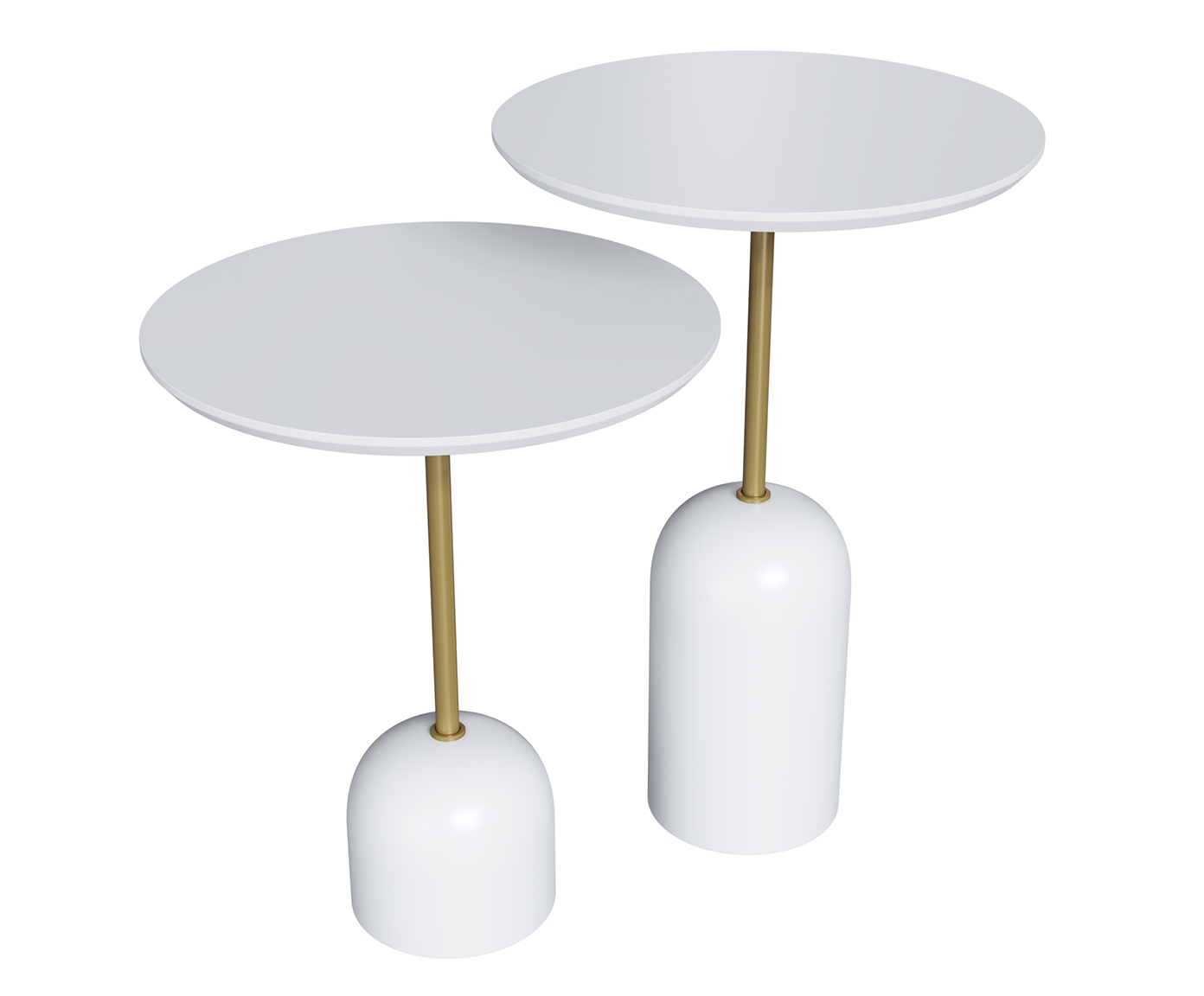 Conjunto Mesa de Canto Bolsano Branca - image 0