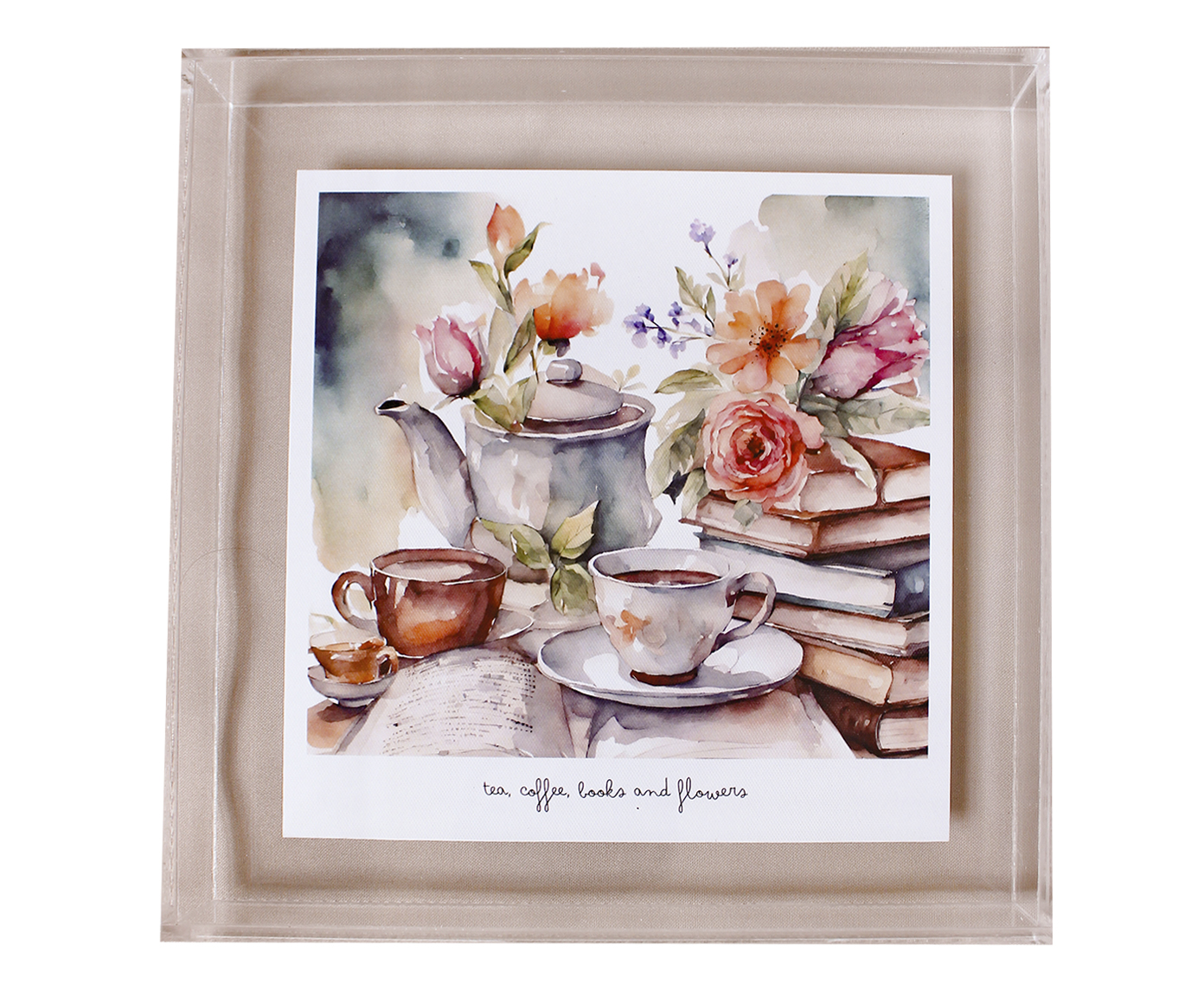 Quadro em Acr&iacute;lico "Tea, Coffee, Books and Flowers" - image 0