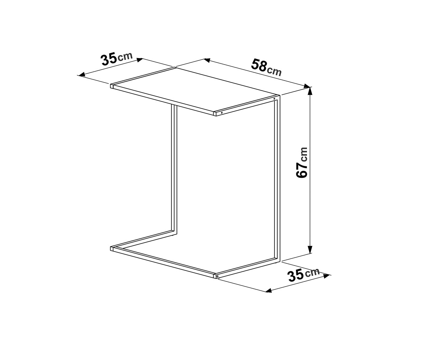 Mesa de Apoio para Sof&aacute; Hanover e Preto Industrial - image 1