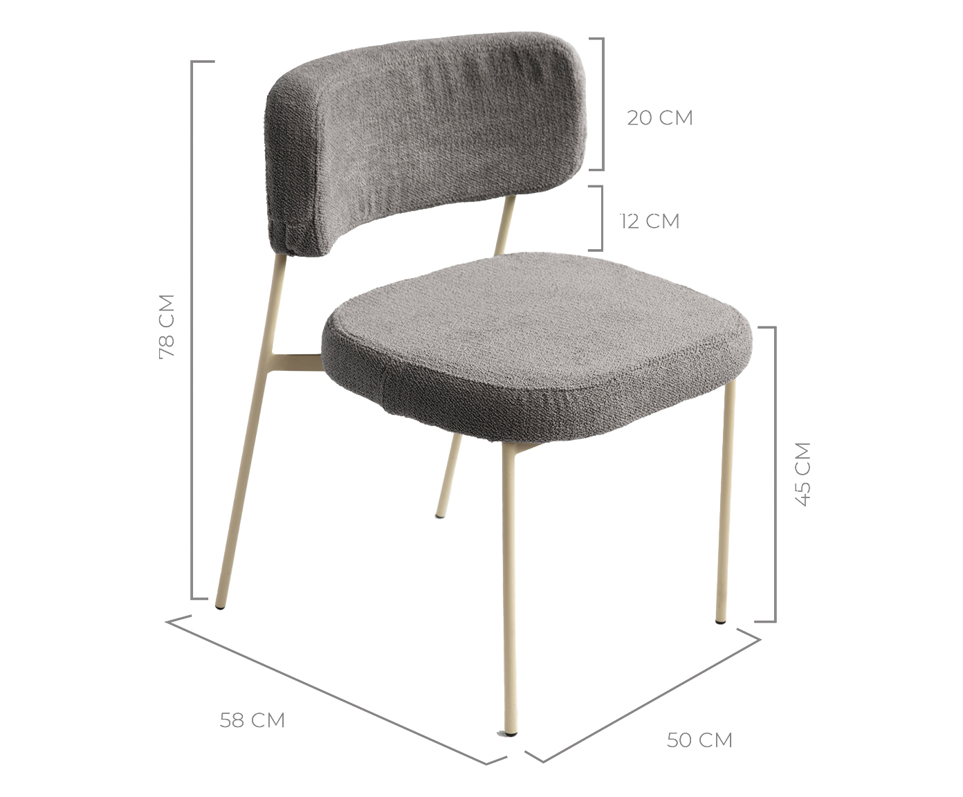 Cadeira Slim Boucle Cinza e Taup&eacute; image number 3