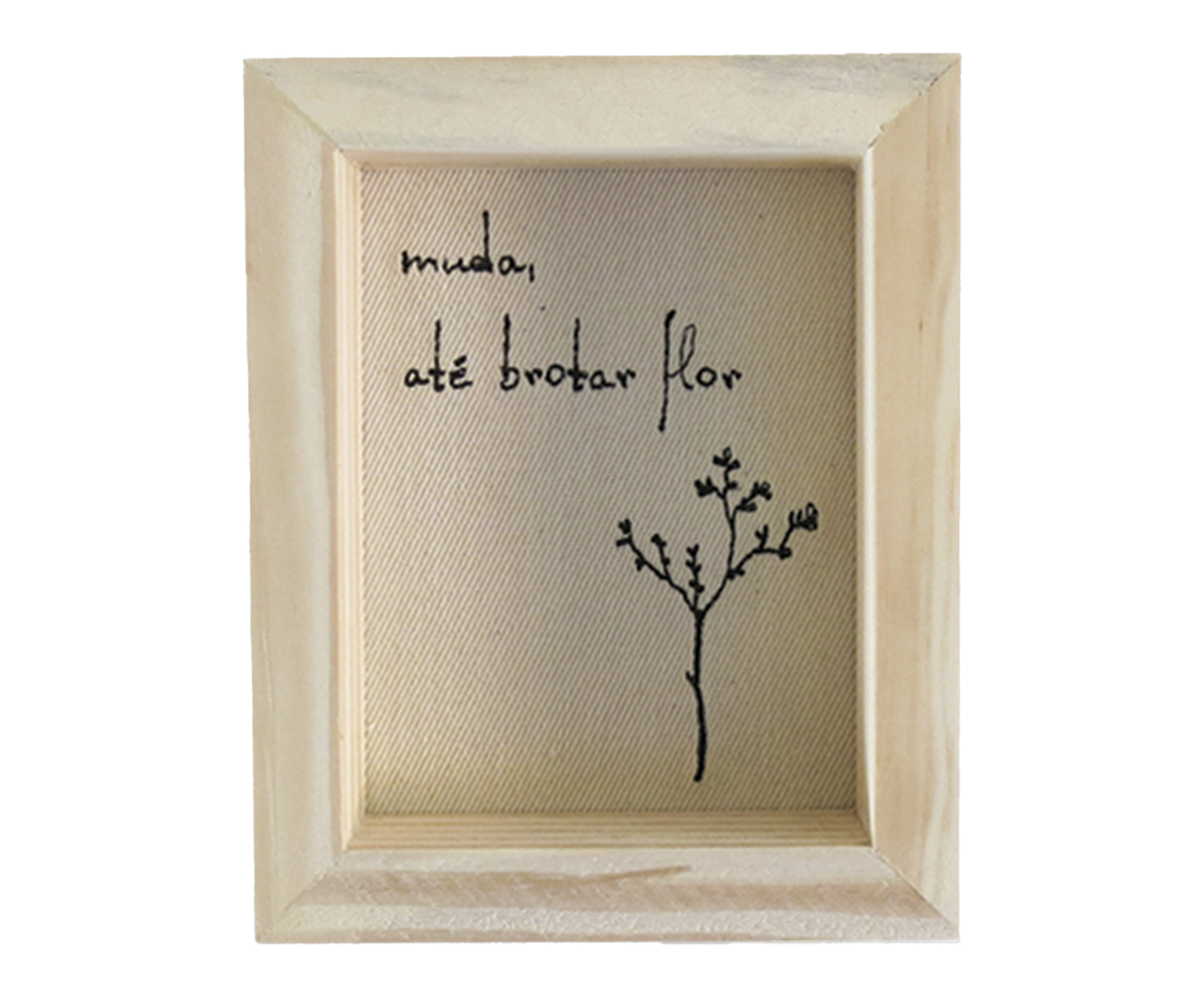 Quadro Caixa Bordado - Muda At&eacute; Brotar Flor - image 0
