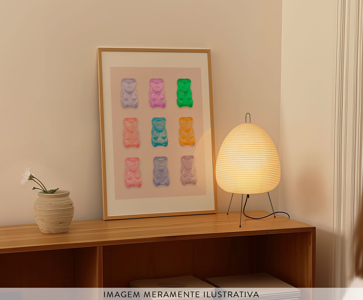 Quadro Gummy Bear com Moldura em Madeira image number 2