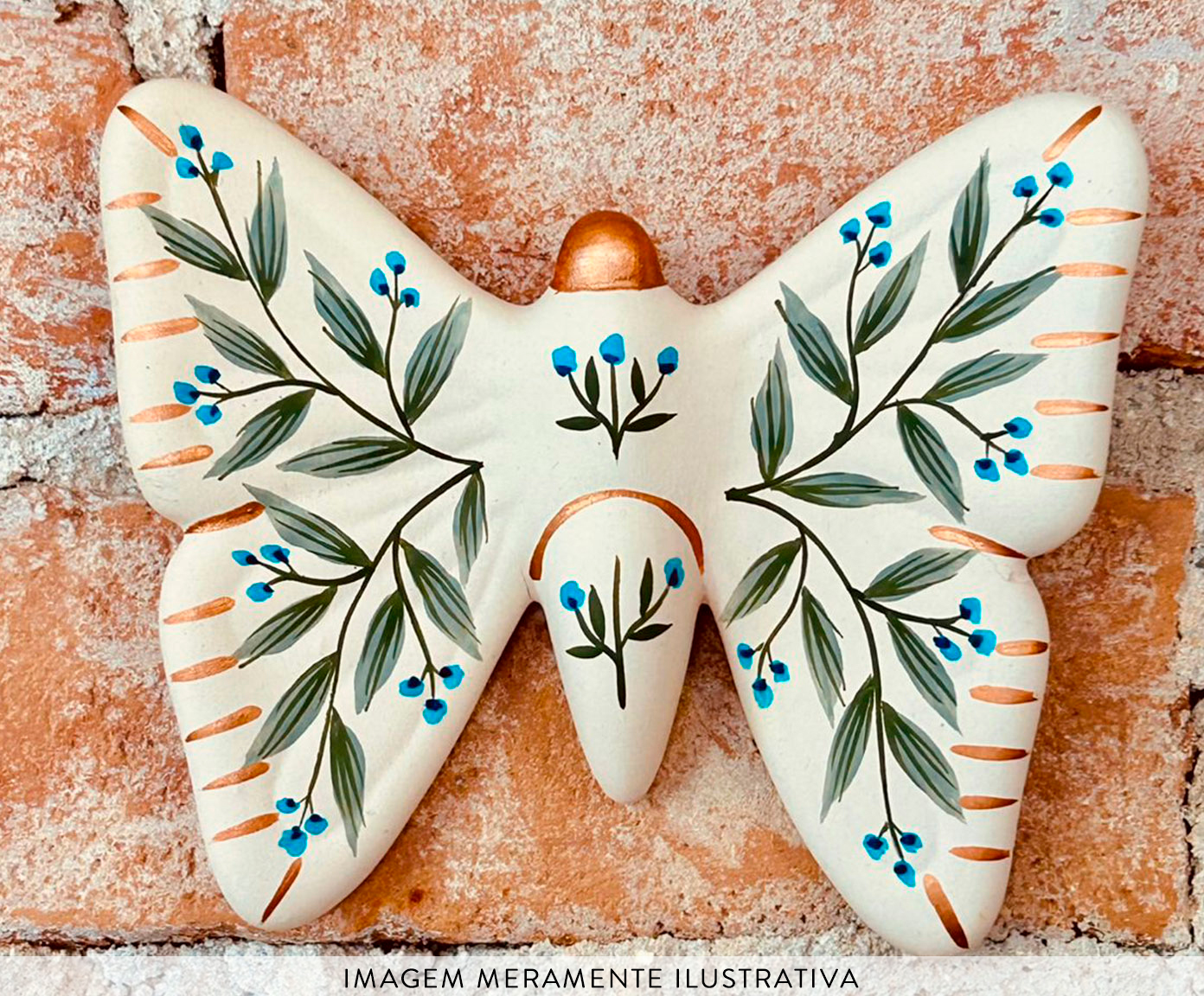 Enfeite de Parede Borboleta Floral Azul - image 1