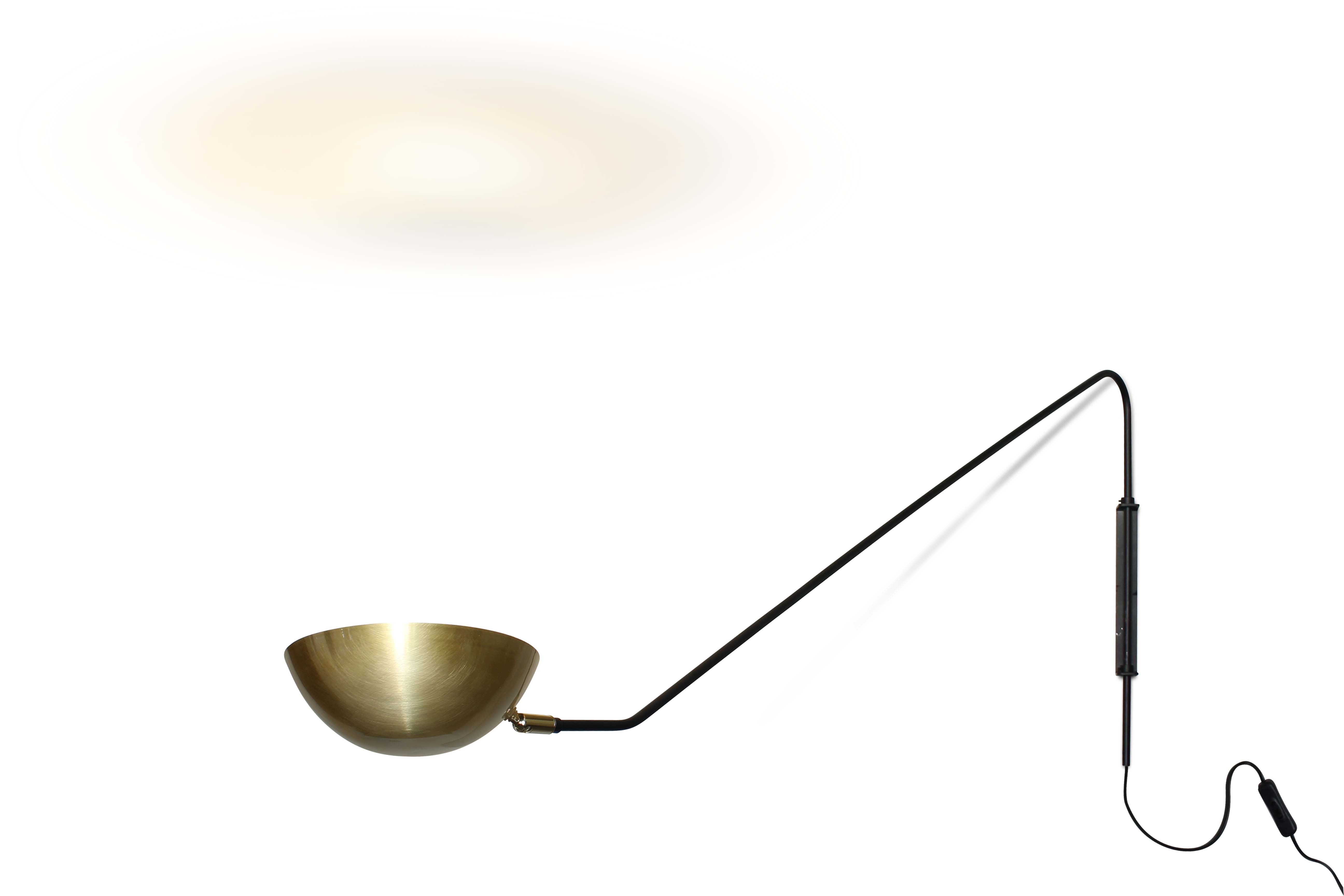 Arandela Articulada Dome Dourado e Preto - Bivolt - image 1