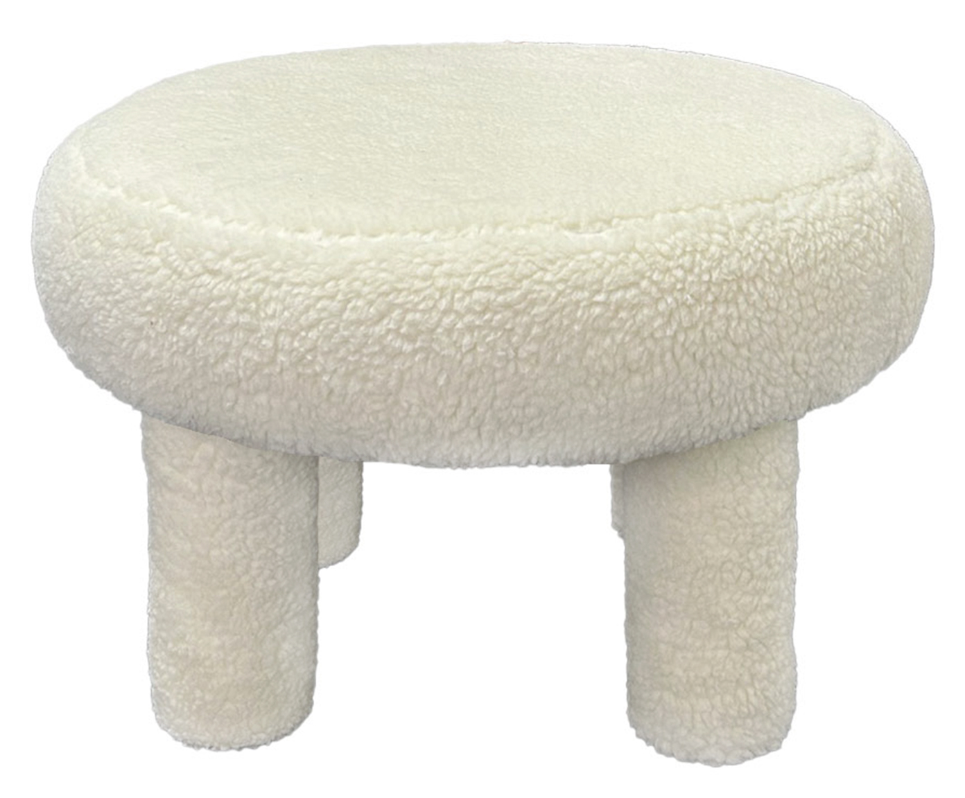 Puff Redondo Bold em Boucl&eacute; Off-White - image 1