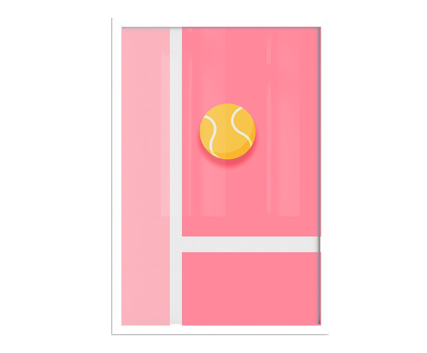 Quadro Pink Tennis com Moldura Branca - image 0