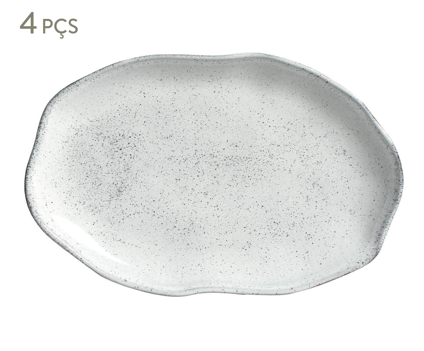 Jogo de Travessas Oval Rasa M&eacute;dia Bio Echo Branco - image 0