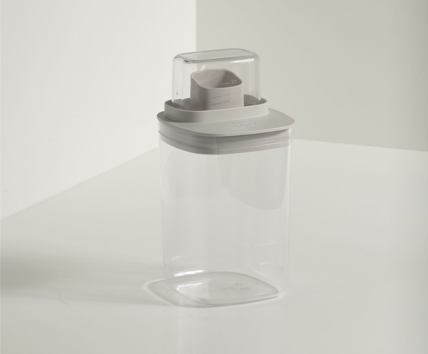 Dispenser Quadrado Flow Fechado Bege e Transparente - image 1