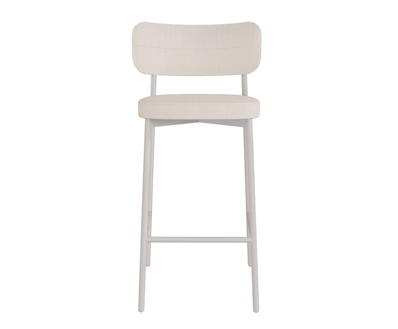 Banqueta Alloa Fixa com P&eacute;s Palha e Branco - image 0