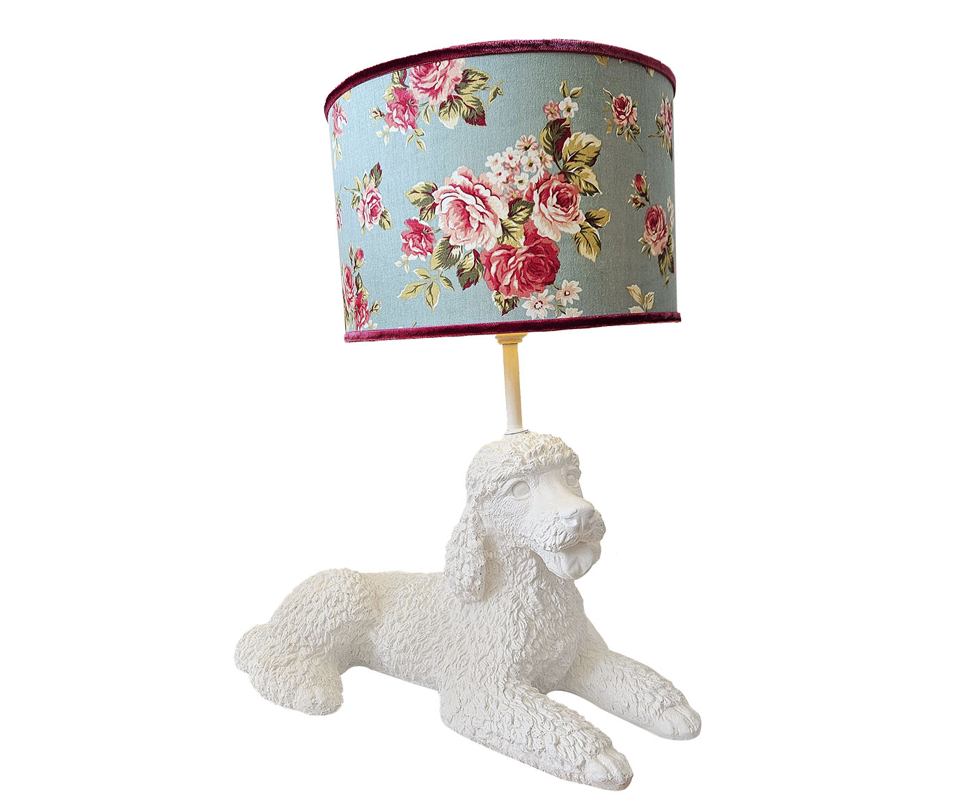 Base Lumin&aacute;ria Cachorro Poodle Carlotinha Branco - image 1