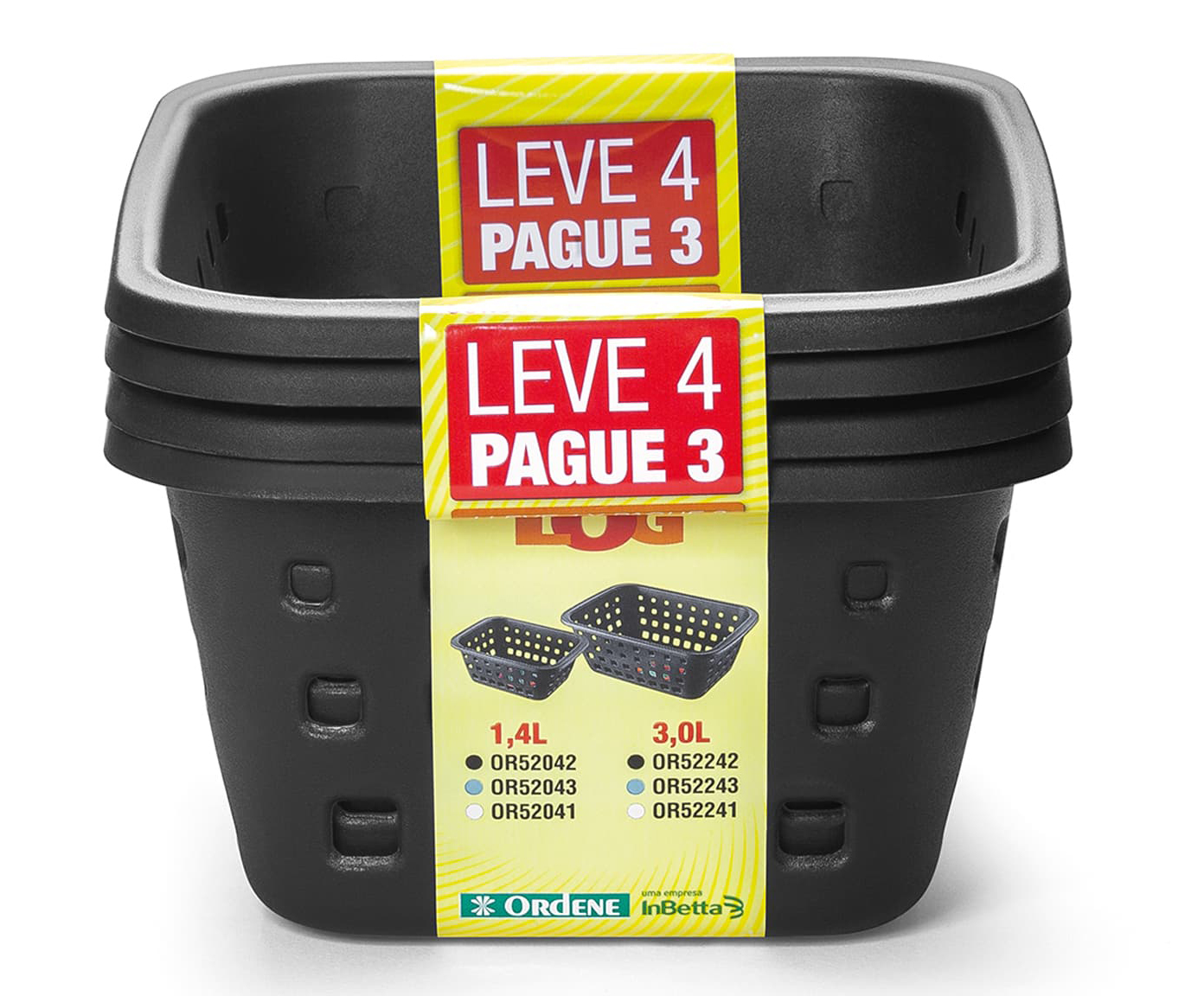 Jogo de Cestos Organizadores Log Preto - image 1