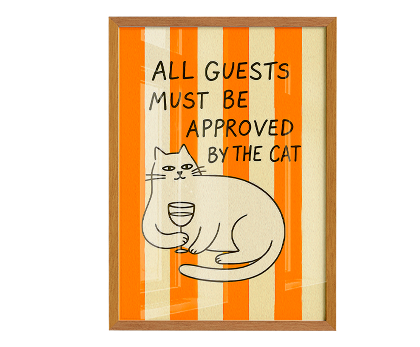 Quadro Cat com Moldura Marrom - image 0