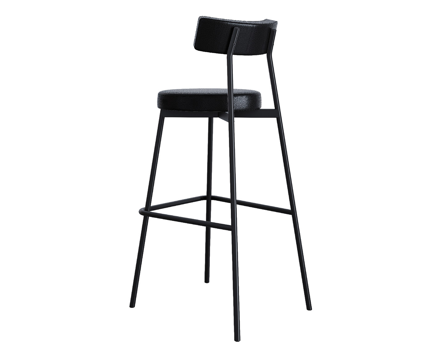 Banqueta Alta Stout Courino Preto - image 1