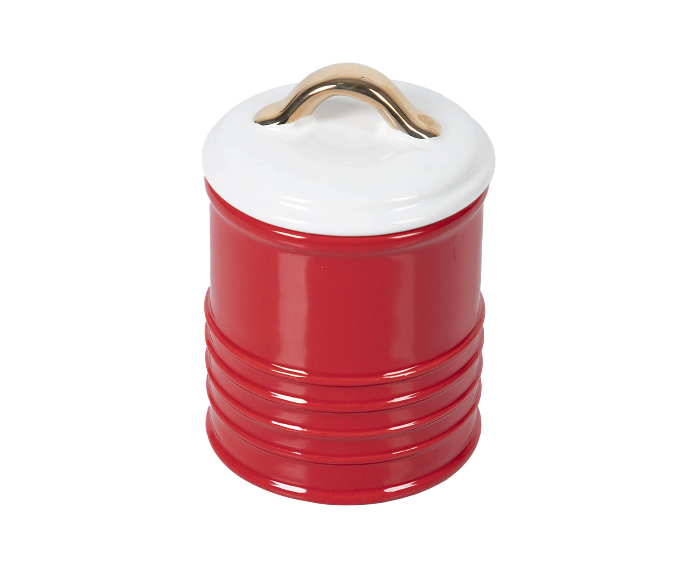 Pote Ceramica com Tampa Vermel - image 0