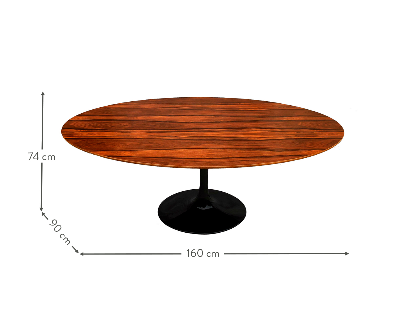 Mesa Saarinen Oval Pau Ferro Base Preta image number 2
