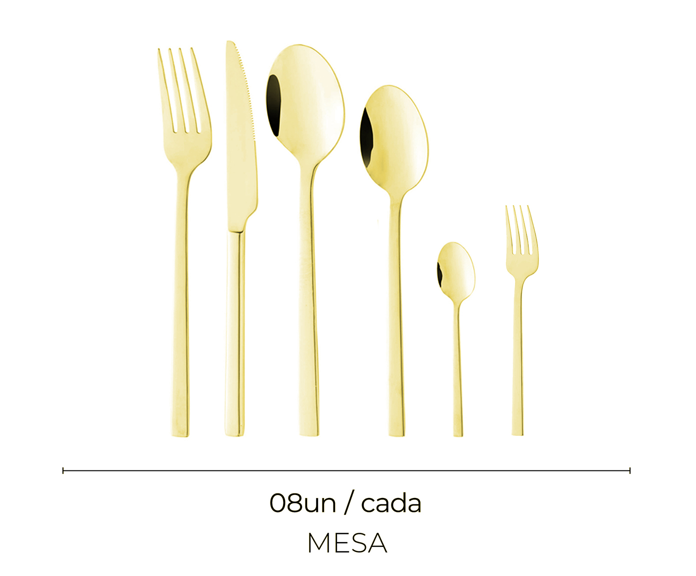 Faqueiro de A&ccedil;o Inox Firenze Dourado - image 1