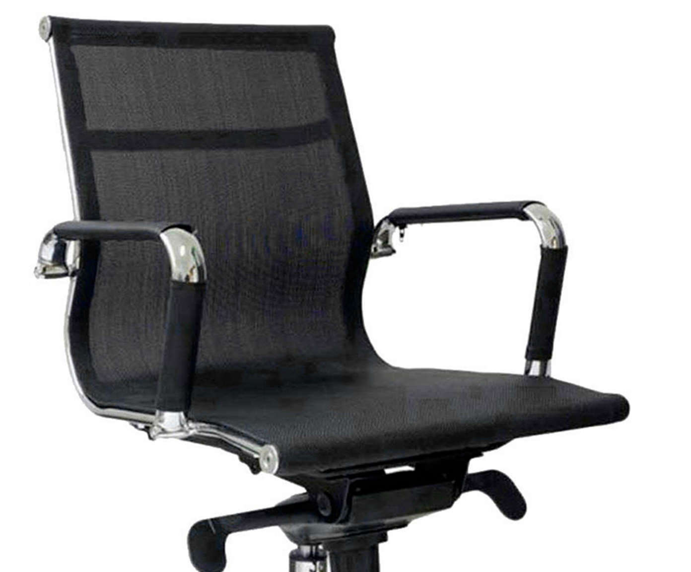 Cadeira Girat&oacute;ria com Rod&iacute;zios Office Eames Tela - Preto - image 1