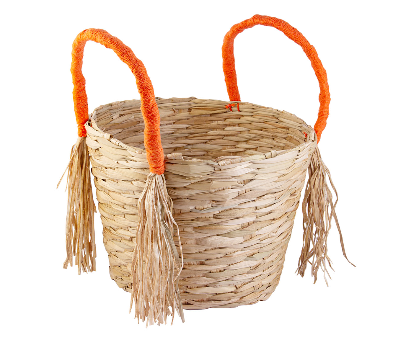 Cachepot Com Al&ccedil;a e Franja Nadi Laranja - image 0
