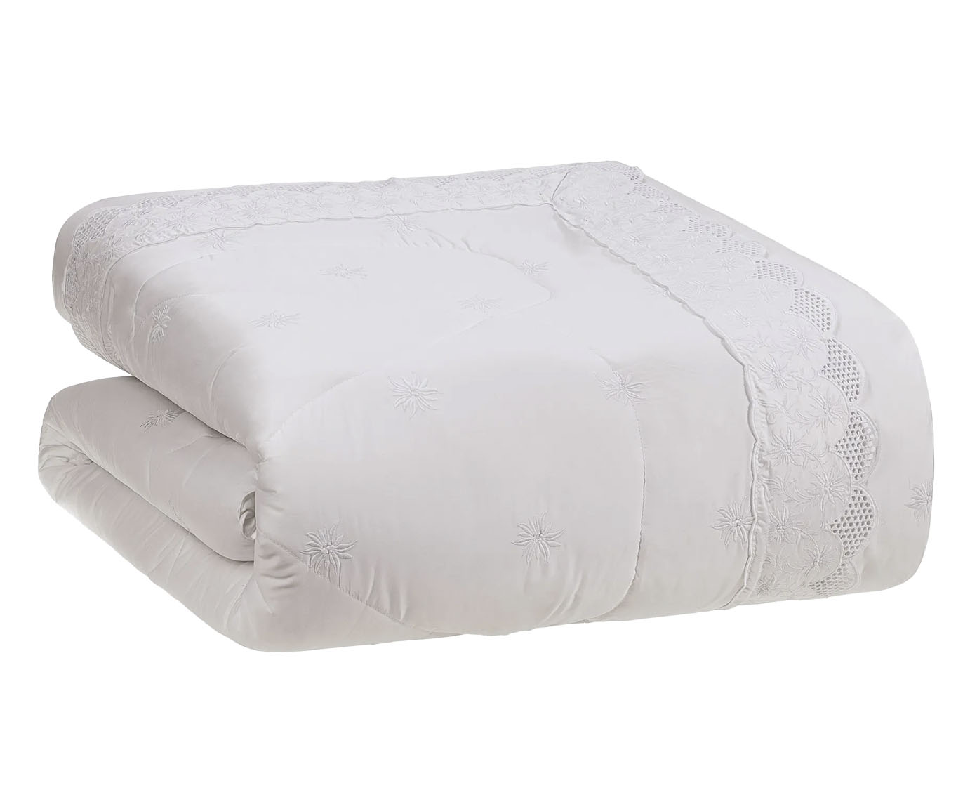 Edredom Edelweiss Branco e Chumbo 300 Fios - image 0