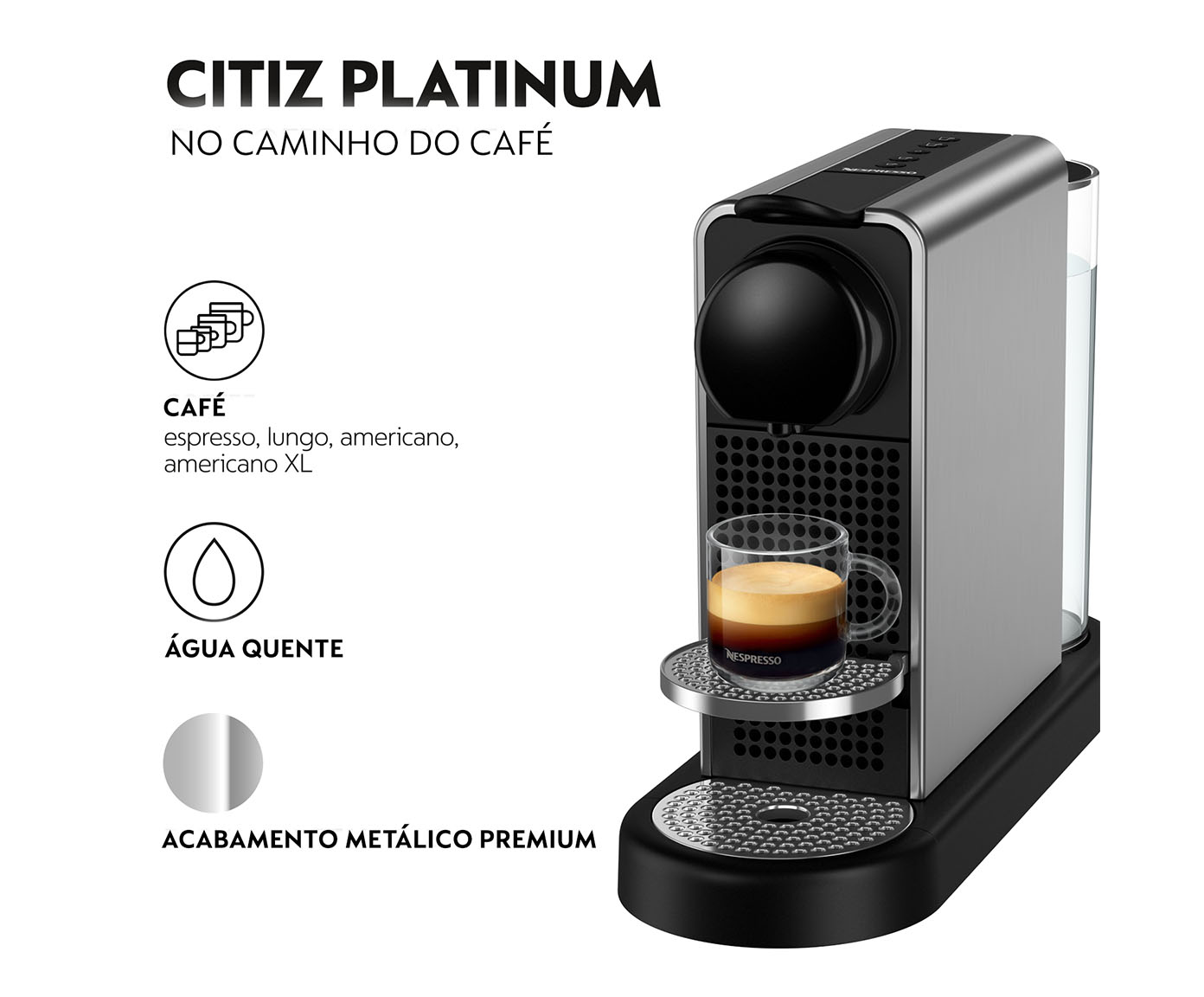 Cafeteira Nespresso Citiz Platinium Titanio - 110V image number 5
