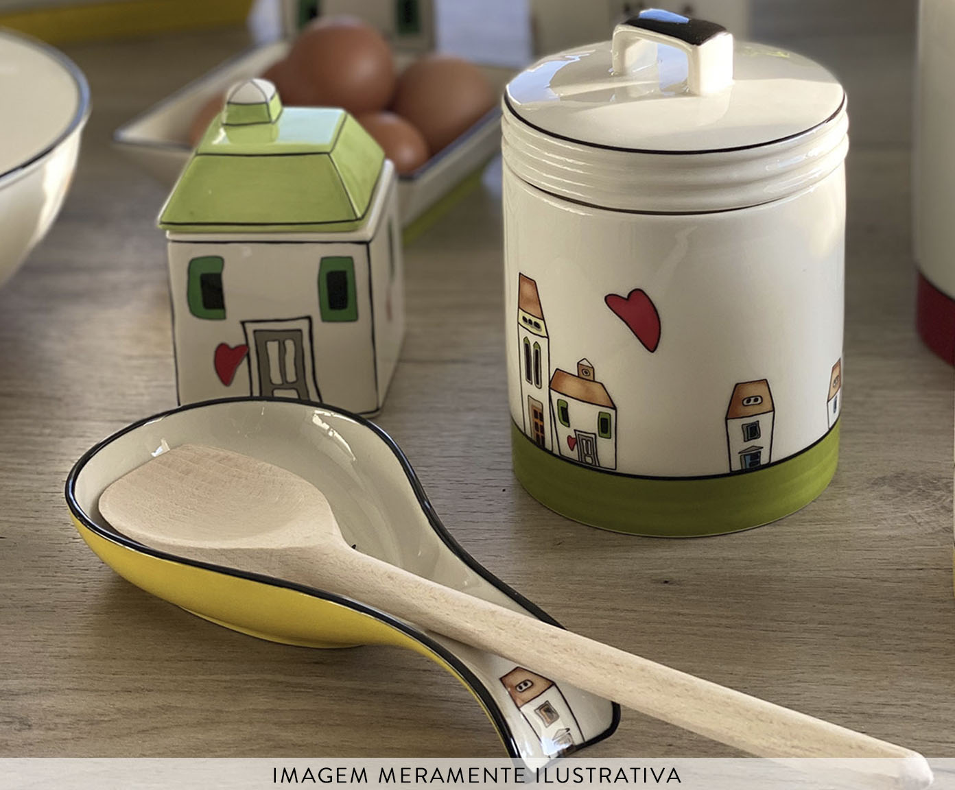 A&ccedil;ucareiro em Porcelana Le Casette Verde - image 1