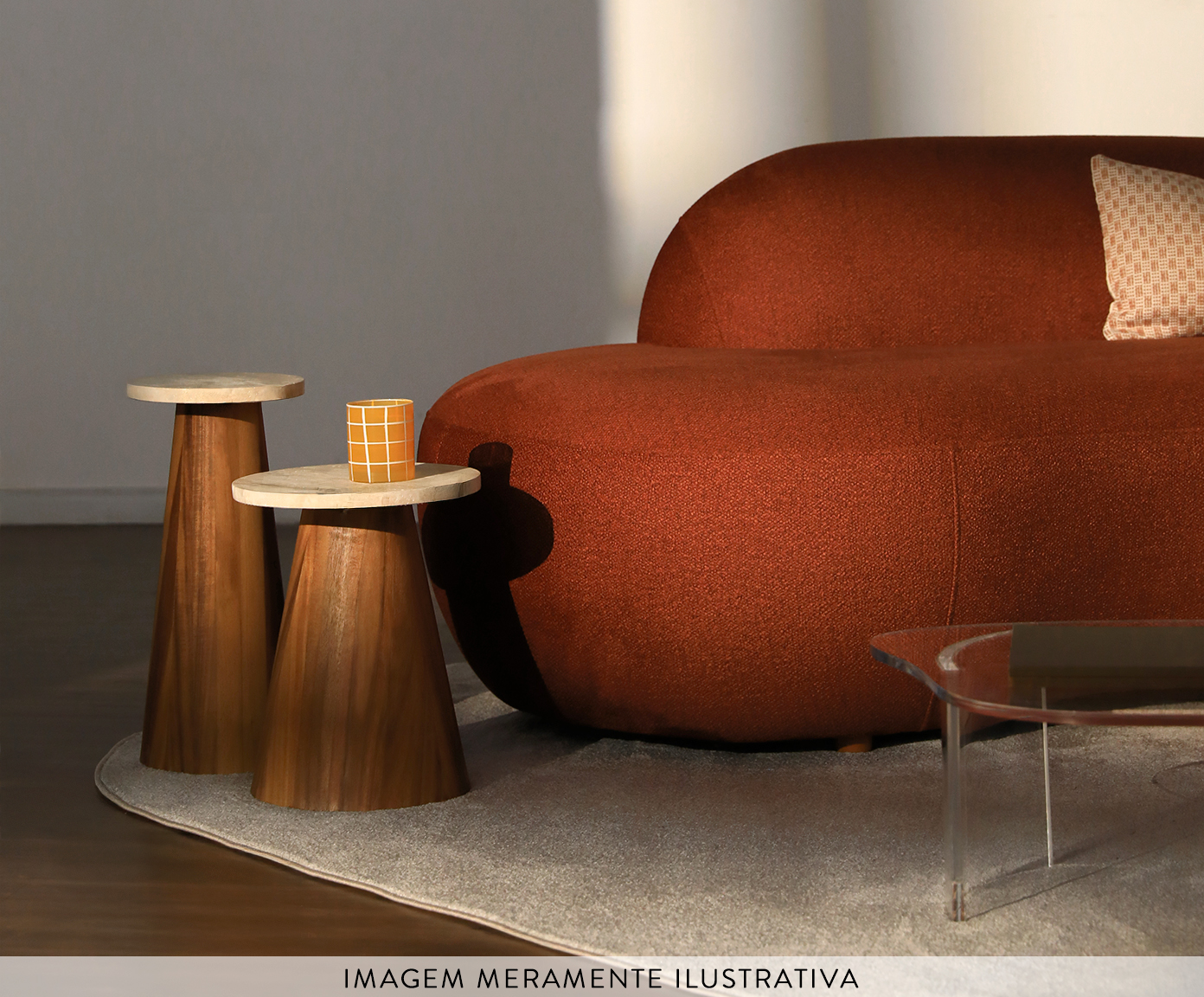 Sof&aacute; Petra em Boucle Soft Terracota  III - image 1