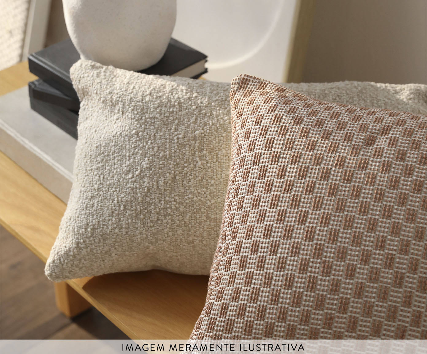 Capa de Almofada Retangular Merino Bege image number 6