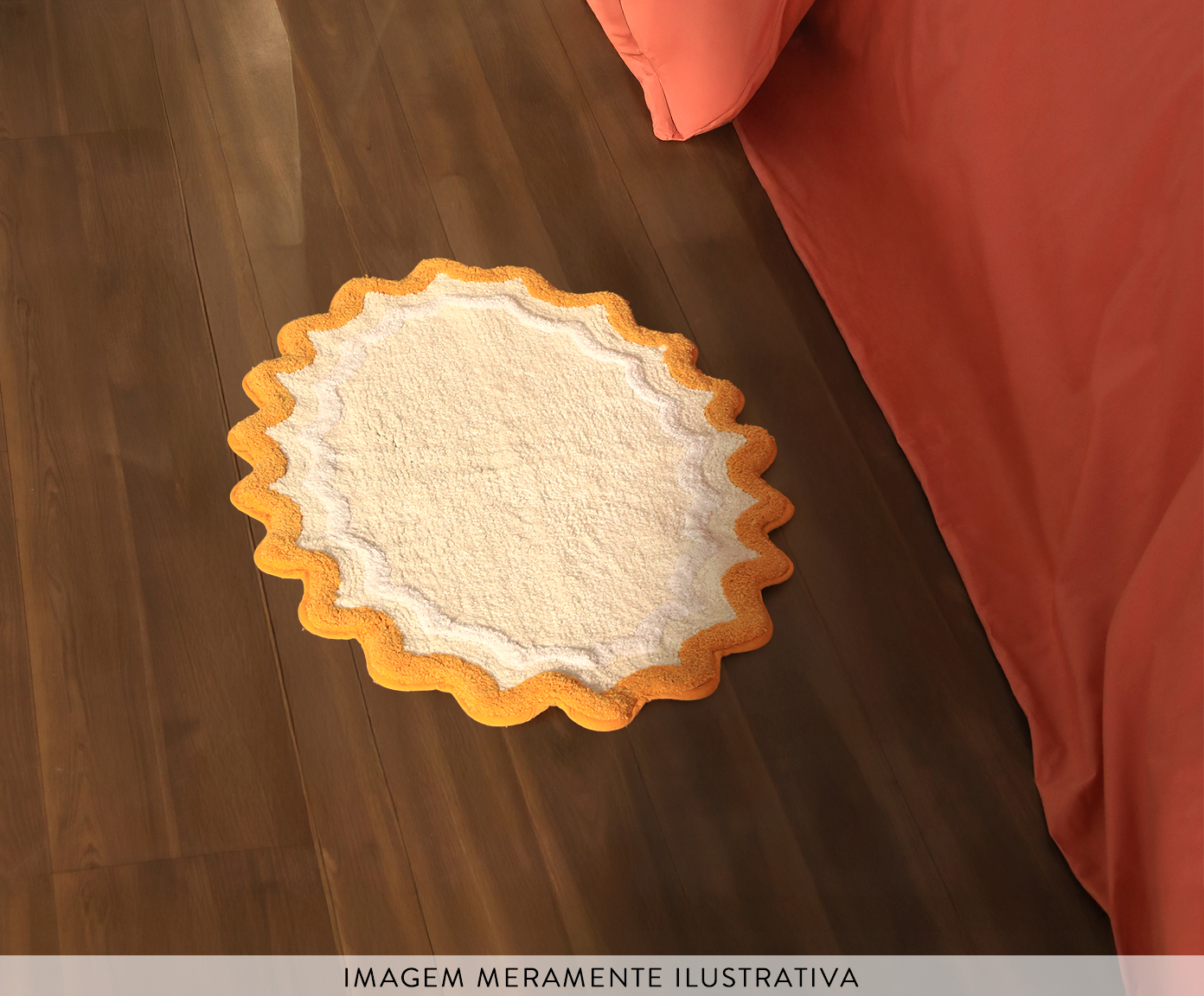 Tapete de Banheiro Ripple Off-White e Amarelo - image 1