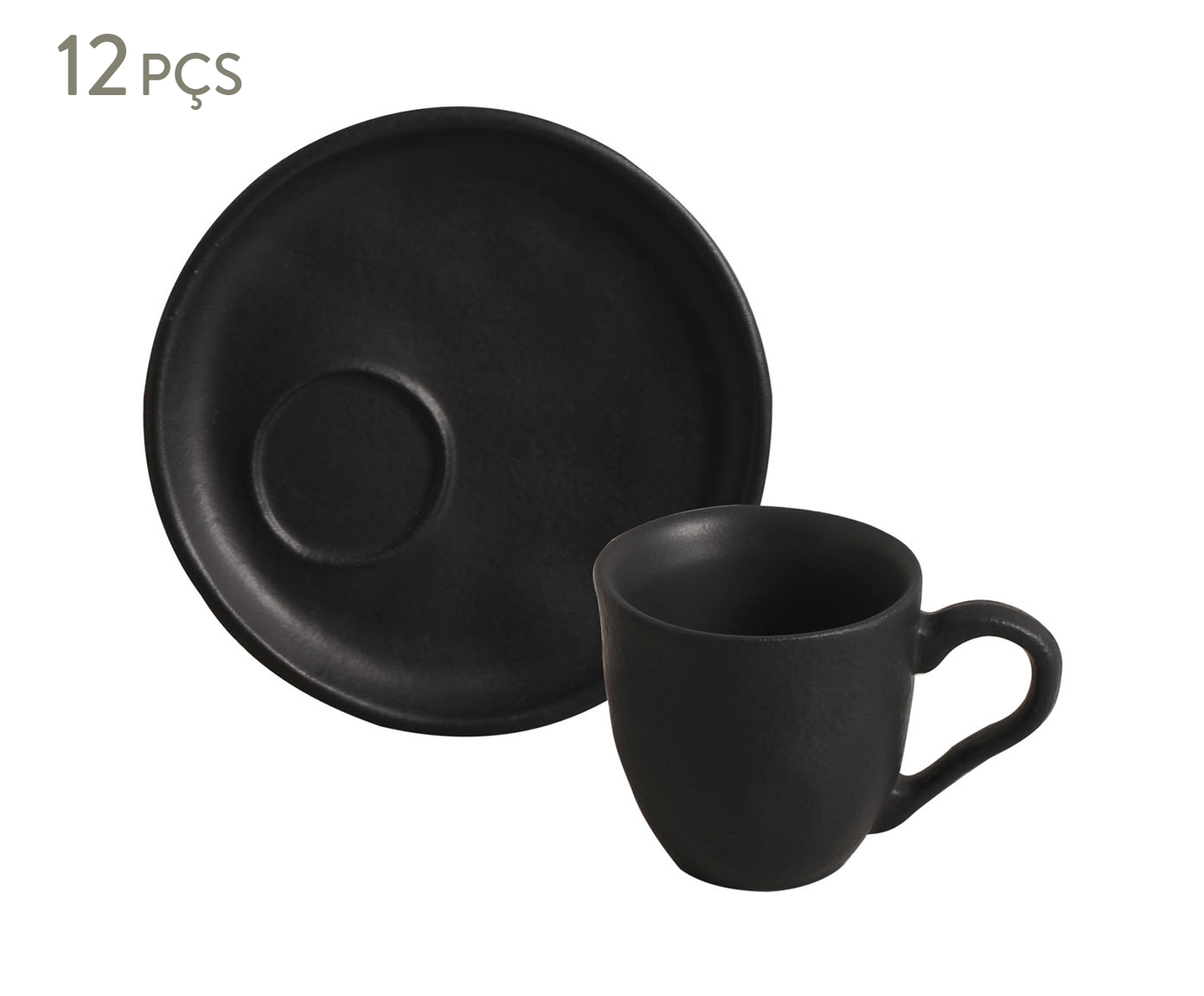 Jogo de X&iacute;caras para Caf&eacute; Org&acirc;nico Preto Matte - image 0