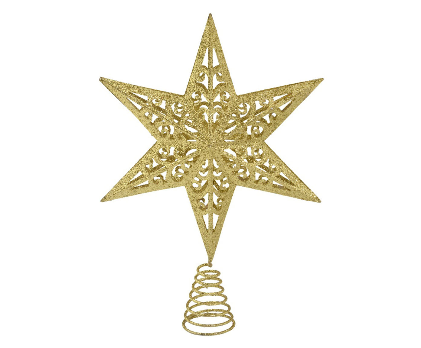 Estrela Ponteira com Glitter para &Aacute;rvore - Dourada - image 0