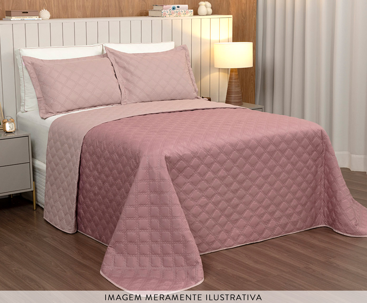 Jogo de Cobre-leito Nuance Rose e Rosa Antigo - image 1