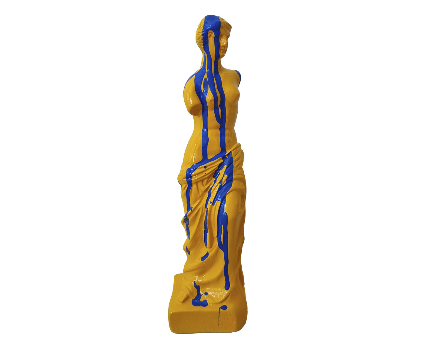 Escultura Deusa Grega V&ecirc;nus Amarelo e Azul - image 0
