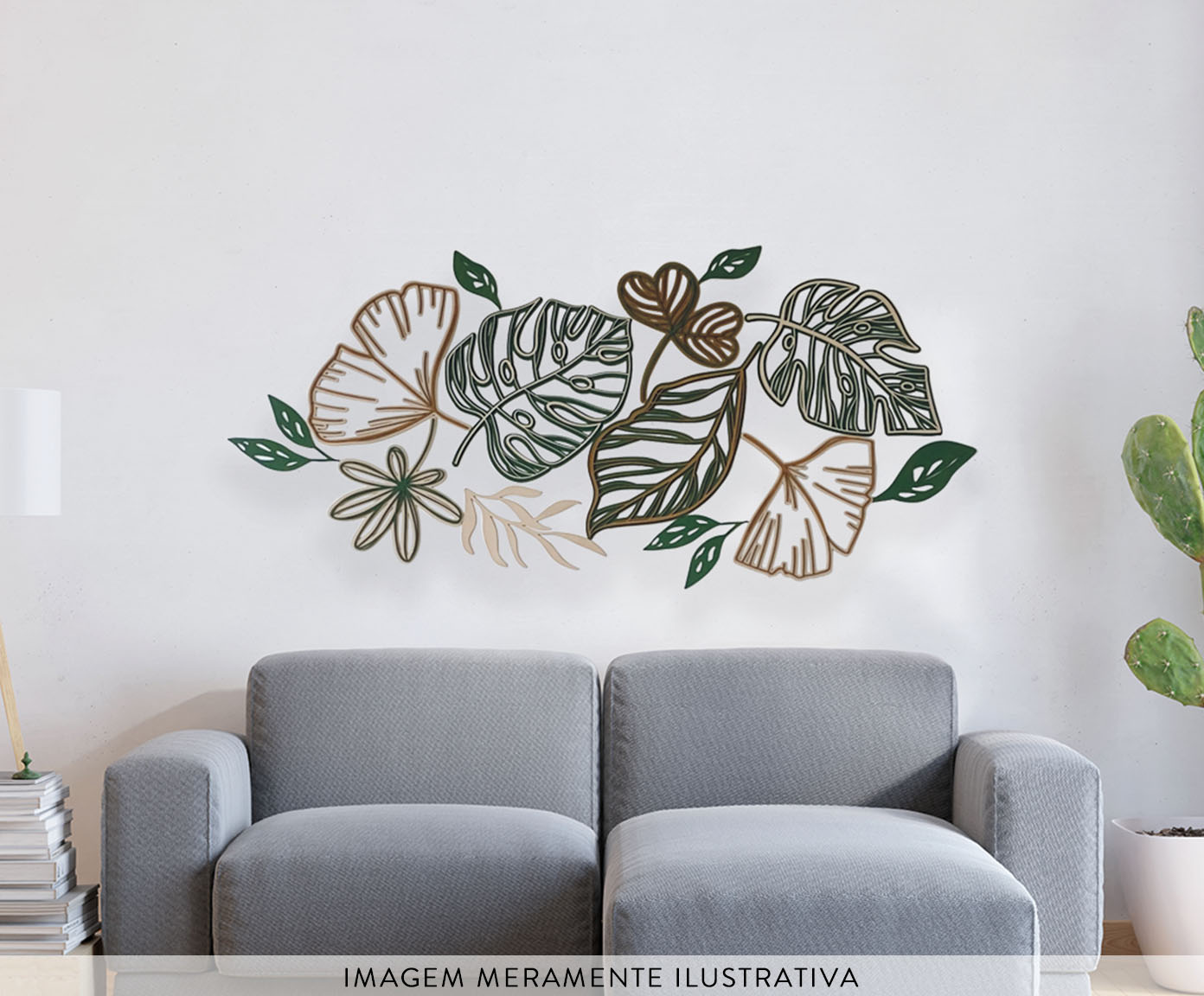 Jogo de Placas Decorativas Tropical em Madeira - image 1