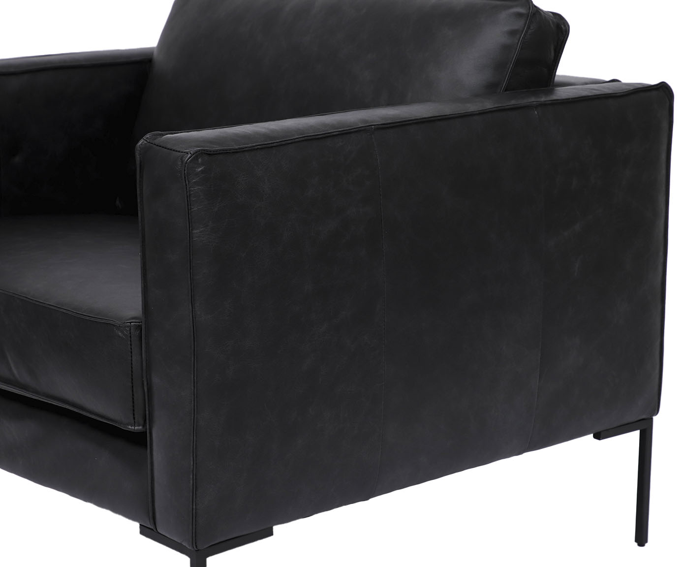 Poltrona em Couro Ettore - Preto image number 4