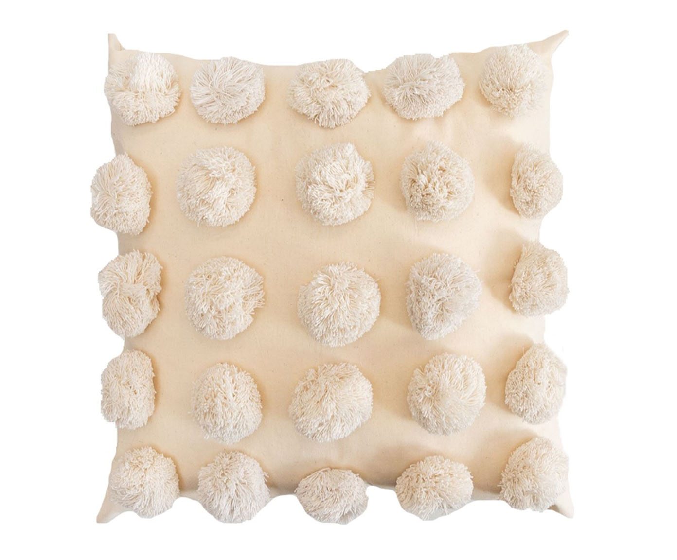 Almofada Pompons Handmade Creme - image 0