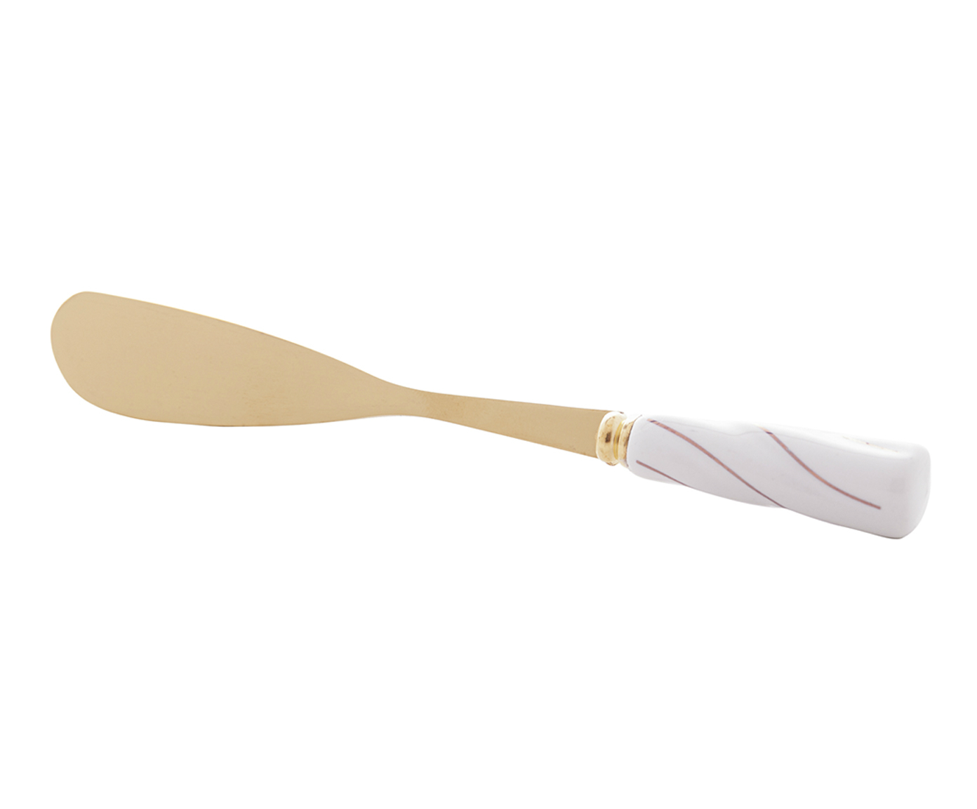 Jogo de Esp&aacute;tulas em Inox Fr&oacute;r Dourado e Branco - image 1