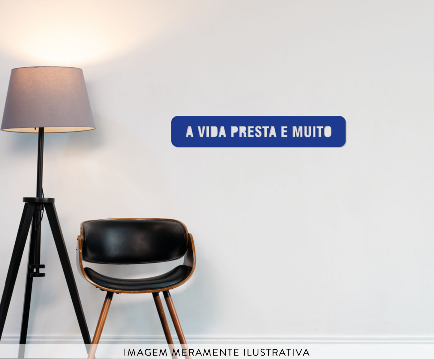 Placa para Parede "A Vida Presta" em Madeira - image 1