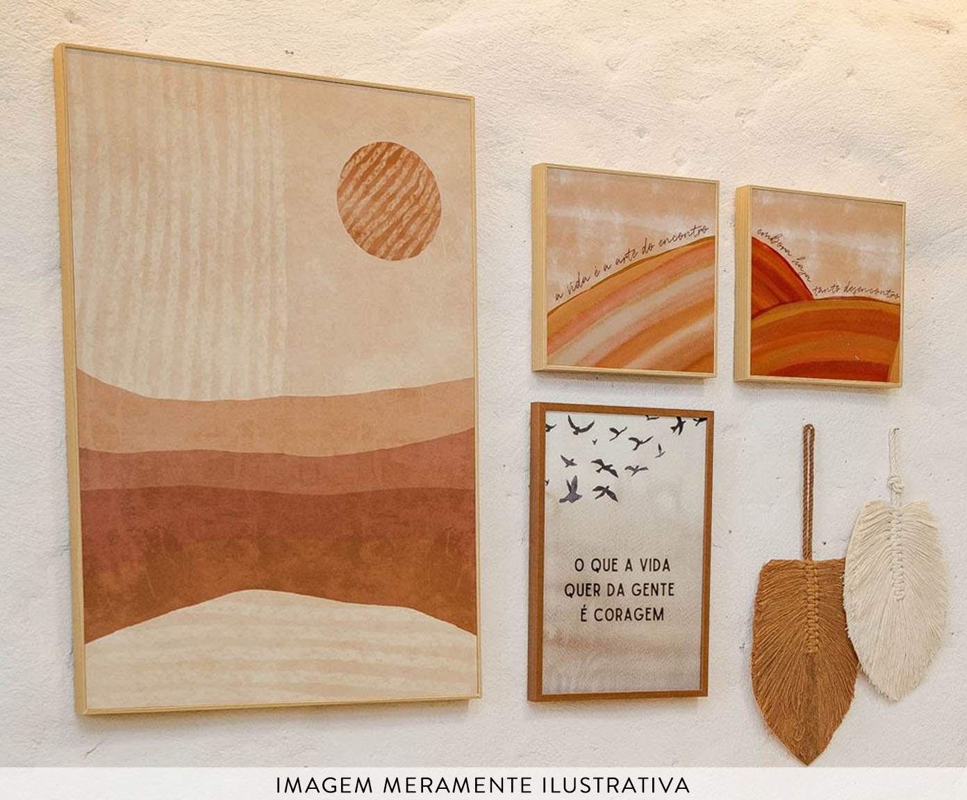 Quadro Coragem Preto e Bege - image 1