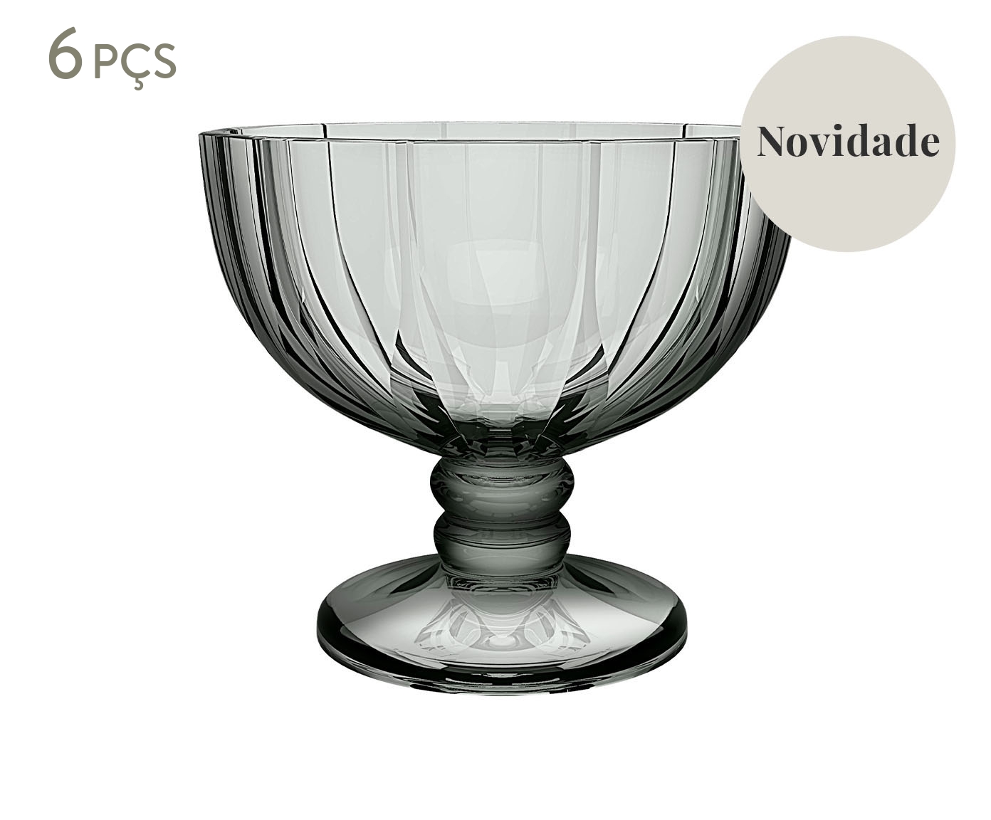 Jogo de Ta&ccedil;as para Sobremesa Refinatto Fum&ecirc; - image 0