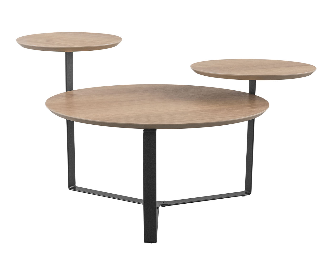 Mesa de Centro Tr&ecirc;s Tampos Chanfrada Org&acirc;nica Hanover e Preto - image 1