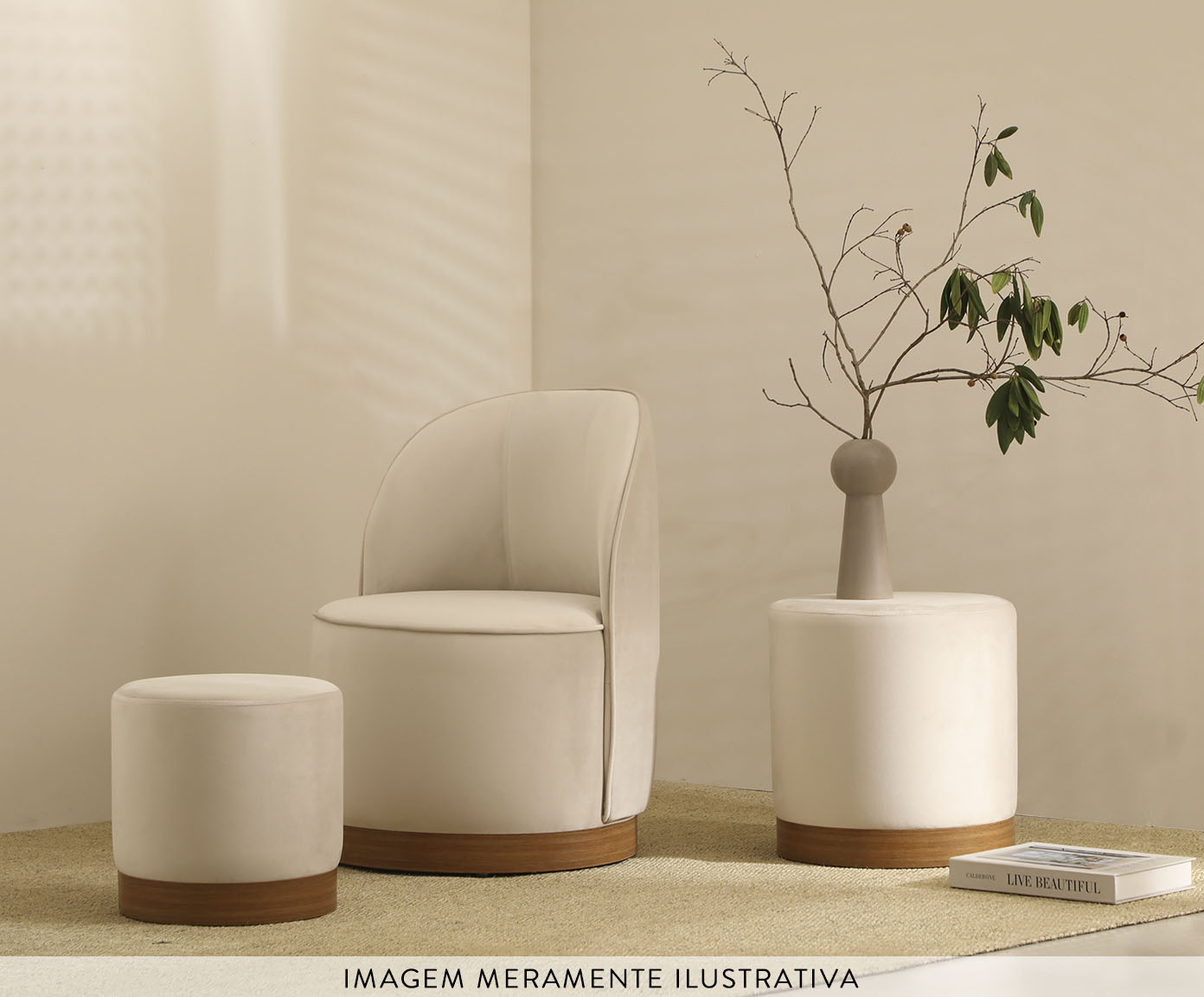 Poltrona em Veludo Harlow Cobre - image 1
