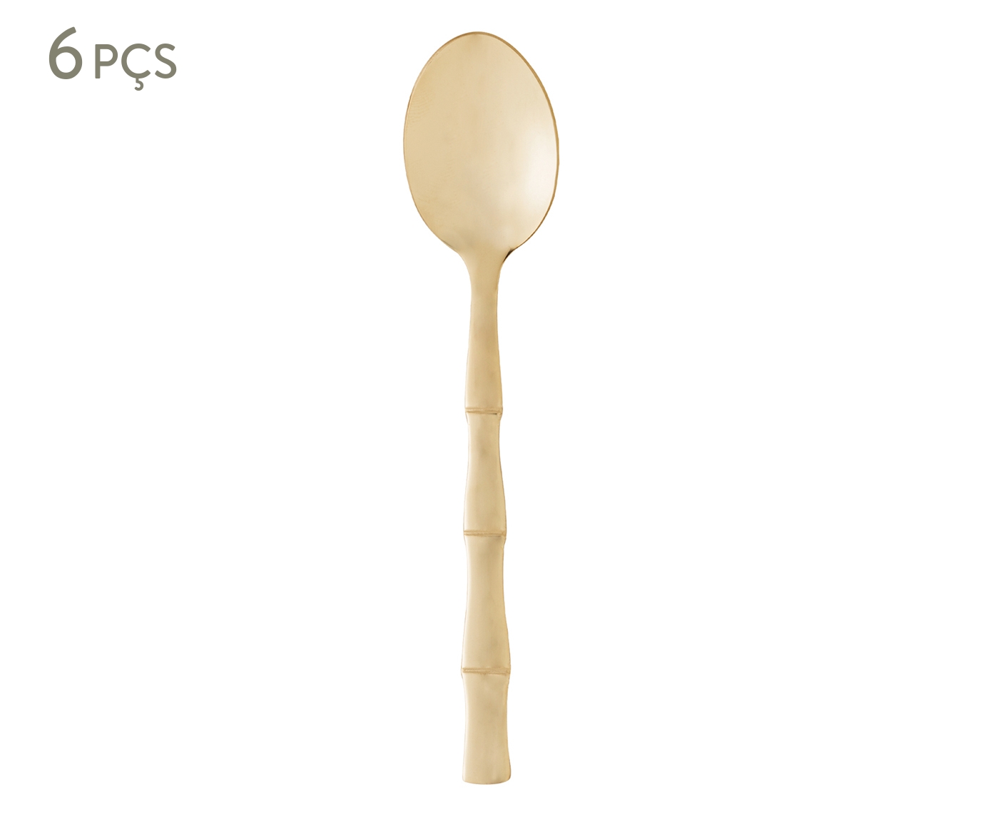 Jogo de Colheres para Sobremesa em Inox Bambu Elegant Champanhe - image 0