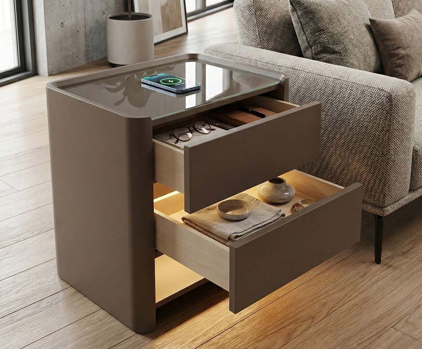 Mesa de Cabeceira Inteligente Smart Innovare Capuccino image number 5