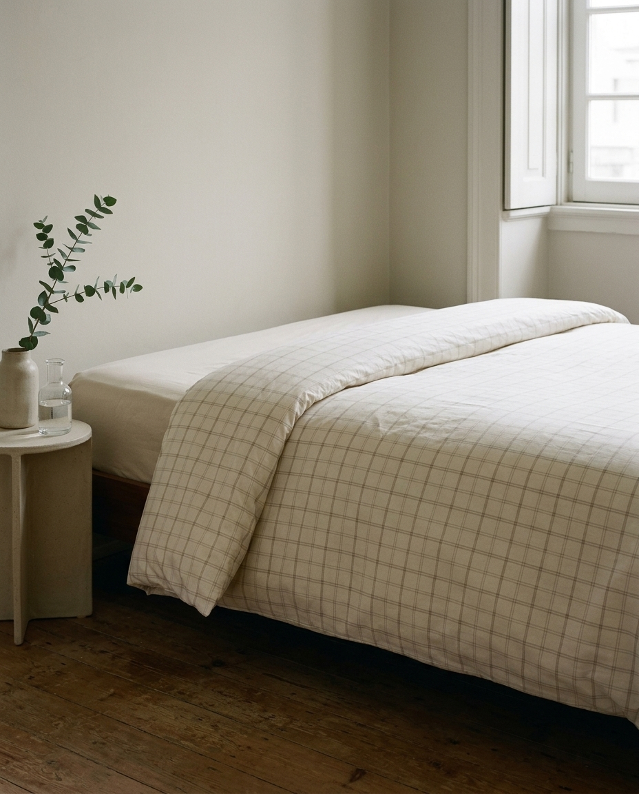 Duvet Xadrez Siena Bege Avel&atilde; 200 Fios image number 3