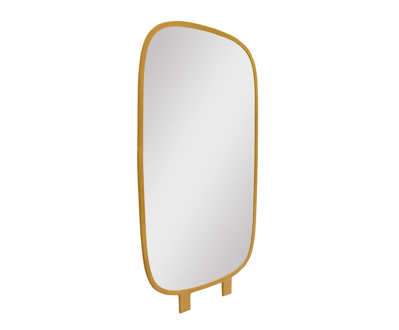 Espelho de Ch&atilde;o Ret&acirc;ngular Bulging Abaloado Dourado - image 0