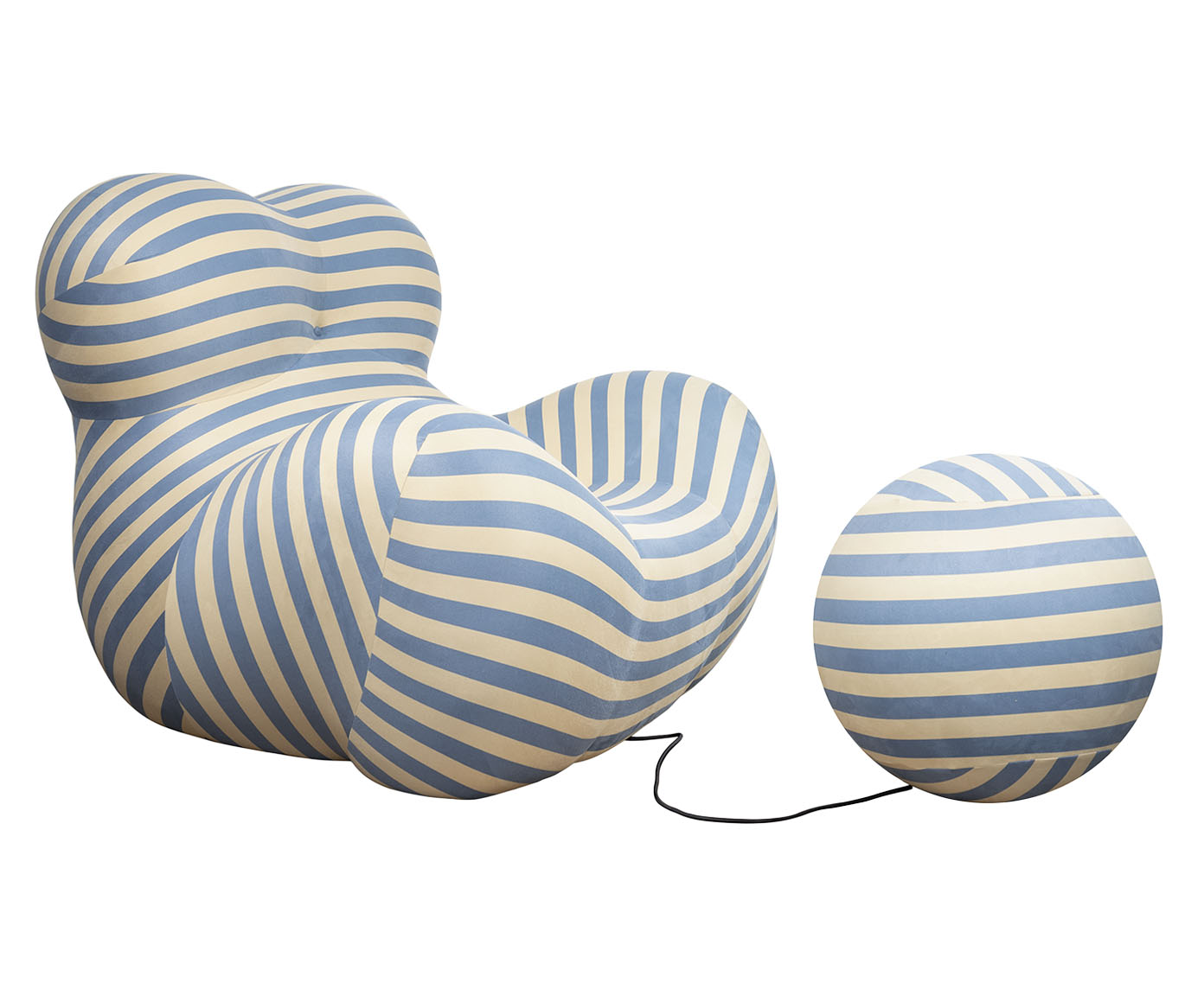 Poltrona com Pufe Femminile - Listrada Azul - image 0
