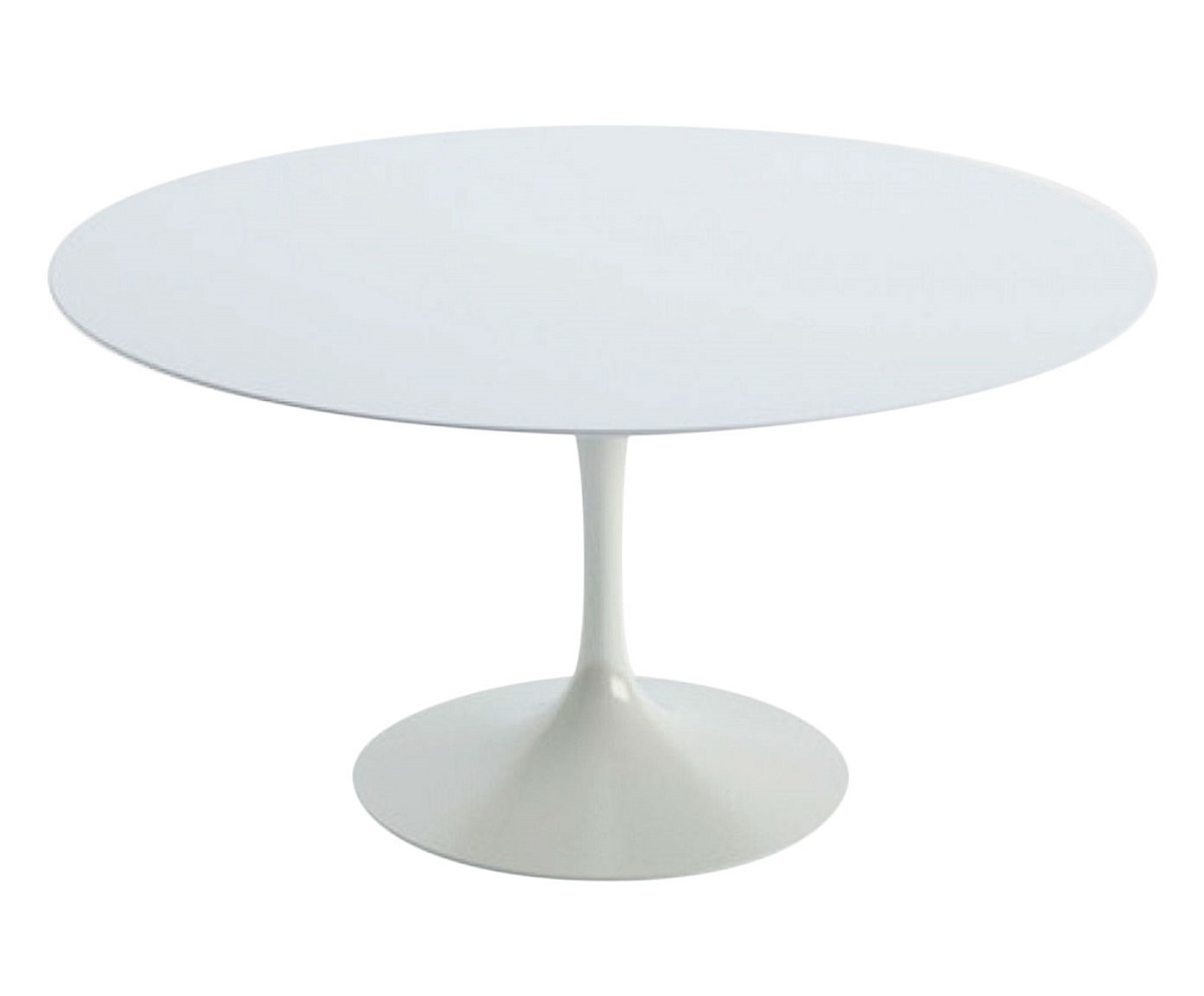 Mesa Saarinen Redonda Quartzo com Base Branca - image 1